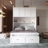 Famapy Multi-Function White Murphy Bed Cabinet: Hidden Bed + Drawer Storage + Built-In Power Strip – Space-Saving Solution for Living Areas - 2 of 4