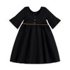 Hope & Henry Girls' Ruffle Sleeve Ponte Dress with Suede Detail, Toddler - 3 of 4