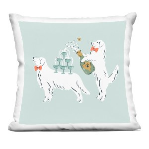 Stupell Industries Popping Champagne Dogs Indoor Decorative Throw Pillow, 18 x 18 - 1 of 3