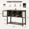 Fredees Rattan Buffet Cabinet, Sideboard with LED Lights & Charging Station, Farmhouse Entryway Table for Living Room, Kitchen, Hallway - 2 of 4