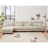 Oversized 173.2" Chenille Modular L-Shaped Sectional Sofa with Bolster Armrests and Ottomans, 5-Piece Free combination Sofa - 3 of 4