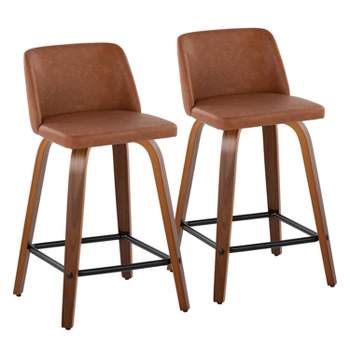 Set of 2 Toriano Low Counter Height Barstools - LumiSource