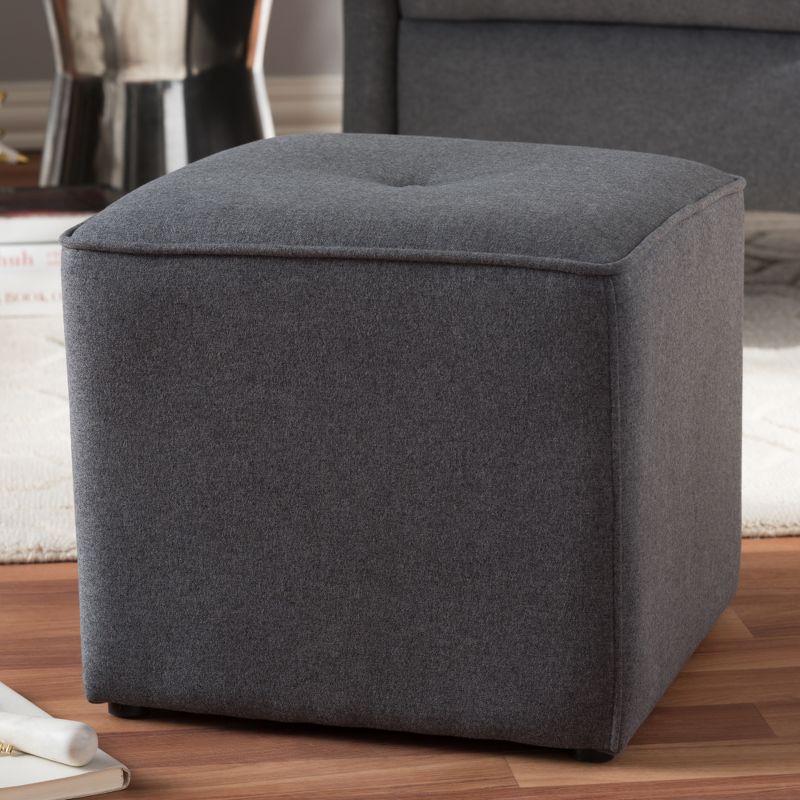 Corinne Modern and Contemporary Fabric Upholstered Ottoman - Baxton Studio, 5 of 8