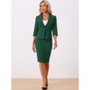 Allegra K Women's Office Work Collarless Blazer Pencil Skirt Business Suit Set 2 Pcs - 4 of 4