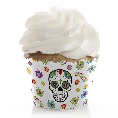 Big Dot of Happiness Day of the Dead - Sugar Skull Party Decoration - Party Cupcake Wrappers - Set of 12