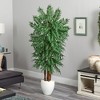 Nearly Natural 6-ft Parlour Artificial Palm Tree in White Planter - 2 of 2