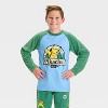 Boys' Pokemon Pikachu 2pc Cozy Pajama Set and Socks - Green - image 3 of 4