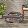 Christopher Knight Home Pickerel Outdoor Lightweight Concrete Wood Burning Square Fire Pit, Stone Finish - 2 of 4