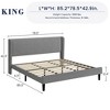 Bed Frame with Vertical Channel Headboard, Upholstered Bed Frame with Wood Slats - 2 of 4