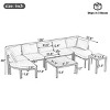 Outdoor Patio Sectional Sofa Set, Metal Outdoor Conversation Sofa Set with Coffee Table, Sofa with Iron Frame and Foam Cushions-Coolbibila - 4 of 4