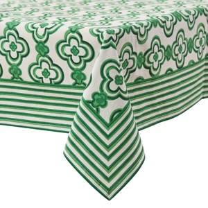 Patricia Heaton Home Green Geo Tablecloth 54" X 54" - 1 of 3