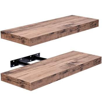 2 Pack 16 Inch Sorbus Coastal Rectangle Floating Shelves - for Home Décor to Display Trophies, Books, Frames, and more