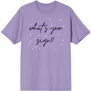 Celestial Tropics What's Your Sign? Men's Blue Fog Crew Neck Short Sleeve Graphic Tee - 1 of 2