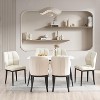 Bekrvio Mid Century Modern Dining Chairs, Upholstered Leather Armless Chairs with Checkered Pattern Back, for Kitchen & Dining Room - 4 of 4