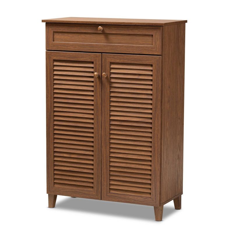 Shelf Wood Shoe Storage Cabinet with Drawer Coolidge - Baxton Studio, 1 of 11