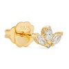 Hollywood Sensation 18K Gold Plated Sterling Silver Golden Blossom Studs with Cubic Zirconia - 4 of 4