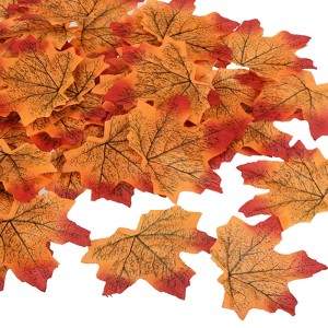 Unique Bargains Wedding Party Thanksgiving Halloween Decoration Autumn Artificial Maple Leaves - 1 of 4