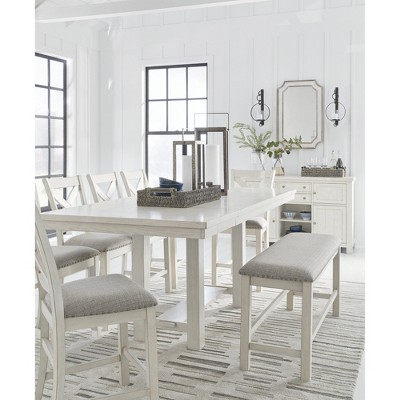 Antique White 49" Transitional Counter Height Dining Bench