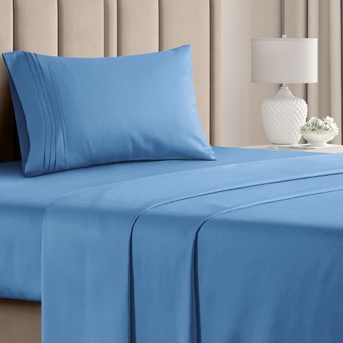 Cgk Linens 3 Piece Microfiber Sheet Set In Denim Blue, Size Twin : Target