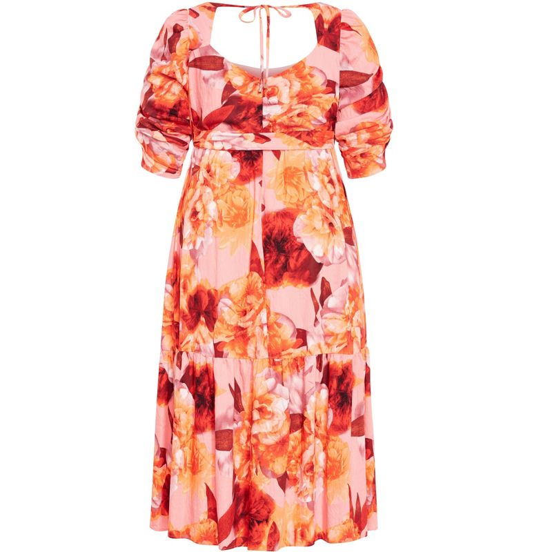 Women's Plus Size Poppie Print Maxi Dress - peach | CITY CHIC, 5 of 7