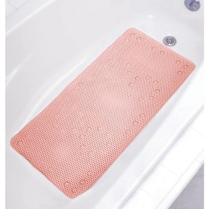 Home Mart Goods Peach Non-Slip Foam Bathtub Shower Mat With Suction Cups - 1 of 3