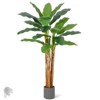 5Ft/6Ft/7FT Artificial Banana Tree Fake Banana Leaf Plants w/Grey Planter, Faux Silk Tree Faux Banana Leaves - 2 of 4