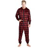 Ashford & Brooks Men's Adult Mink Fleece Hooded One-Piece Union Suit Pajamas - 2 of 4