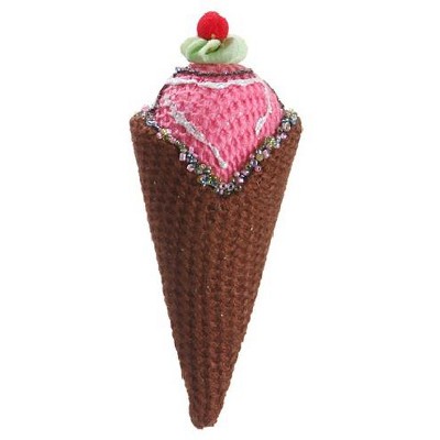 Allstate 6" Cupcake Heaven Strawberry Ice Cream Cone Christmas Ornament - White/Brown