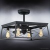 Urban Ambiance Luxury Farmhouse Ceiling Fan 17''H x 22''W,  Midnight Black Finish,  Berkeley Collection, UHP9243 - 4 of 4