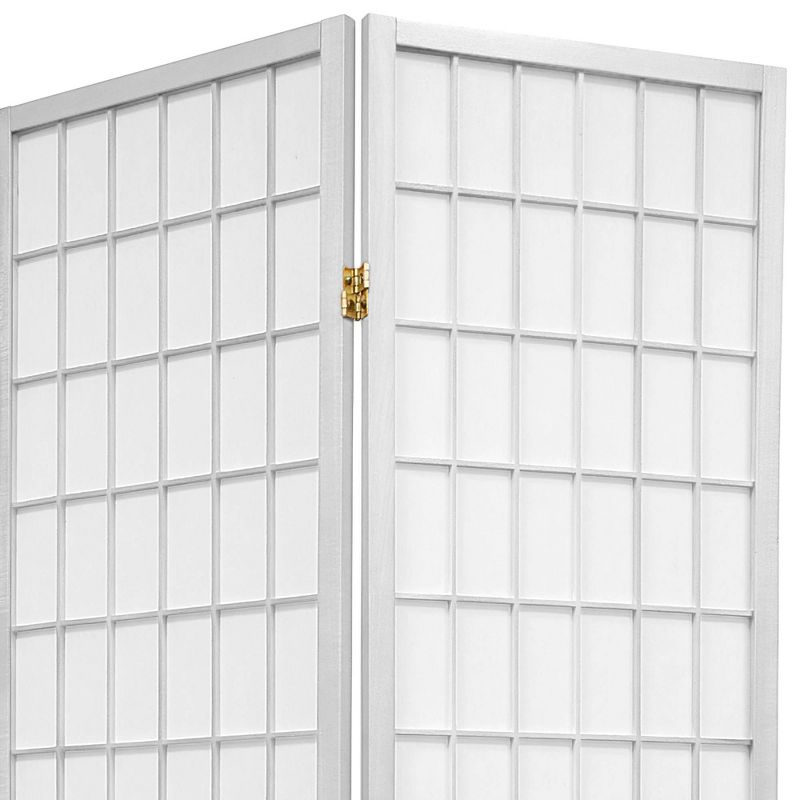 6 ft. Tall Window Pane Shoji Screen - White (6 Panels), 4 of 6