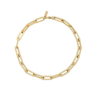 Pompeii3 Yasmine 6mm Paperclip Anklet 18k Gold Plated 10" Length