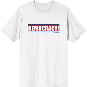 Americana Democracy Slant Text Men's Crew Neck Short Sleeve Tee - 1 of 2