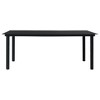 Dining Table Black Steel, Glass 74.8 x 35.4 x 29.1 in Durable - 2 of 4