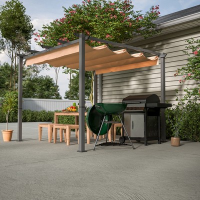 Gsluuk Aluminum Patio Pergola with Retractable Pergola Canopy, Backyard Shade Shelter for Porch, Outdoor Party
