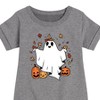 Girls' - Instant Message - Fall Graphic Short Sleeve Fleece Dress - 2 of 4