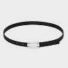 Women's Silver Textured Plaque Buckle Belt - Universal Thread™ Black - 2 of 3
