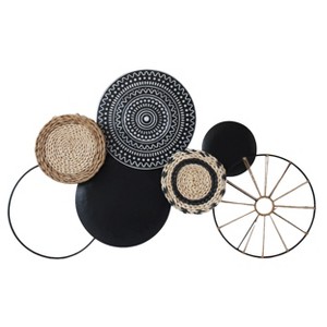 VIP Metal 36 in. Black Layered Circle Wall Decor - 1 of 2