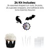 Big Dot of Happiness Goth Girl Cupcake Decoration Kit, Black & Purple Halloween or Gothic Birthday Party Cupcake Wrappers and Treat Picks - Set of 24 - 4 of 4