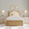 Kids Bed Frame, Upholstered Platform with Adjustable Headboard & LED, Wooden Slats, No Box Spring - 4 of 4