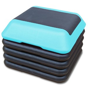 SEVOBAL Height-Adjustable Step Aerobics Platform Fitness Equipment Stepper Trainer Exercise Step Platform with 4 Riser, Blue, 16"*16"*11.8" - 1 of 4