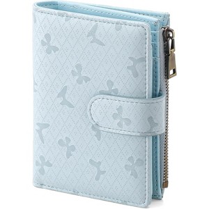 Wikineon Small Wallets for Women Leather RFID Blocking Bifold Zipper Pocket Wallet Card Case Purse with ID Window - 1 of 4