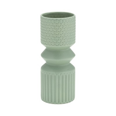 Ceramic Boho Decorative Vase - Modern Textured Design Flower Holder for Home, Office, Bedroom, Living Room