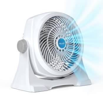 Newair 12-inch Powerful Air Circulator Fan in White, Wall Mountable, 360° Pivot, Up to 40 ft. of High Air Flow at 1010 CFM, Portable Table Desk Fan