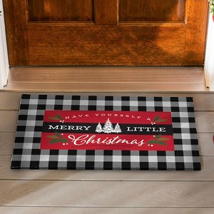 Evergreen Merry Little Christmas Sassafras Indoor Outdoor Switch Doormat 1'10"x10" Red - 1 of 4