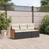 vidaXL Garden Sofa Set Black (Frame), Cream White (Cushions) - 2 of 4