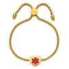 Chisel Stainless Steel Yellow IP-plated with Red Enamel Heart Medical ID Adjustable Bracelet - 4 of 4