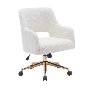 WestinTrends Genevieve Mid-Century Modern Swivel Office Chair With Wheels - 1 of 4