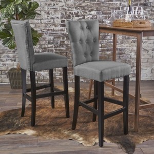 2pcs Fabric and Wooden Counter Heighe Barstools for living room-Christopher Knight Home - 1 of 4