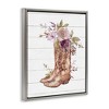 Stupell Industries Country Cowboy Boots Flower Bouquet Floating Frame Canvas Art, Gray, 17" x 21" - 2 of 4