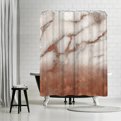 Americanflat Luxury Metal Copper And Luxury Marble Texture by Grab My Art 71" x 74" Shower Curtain